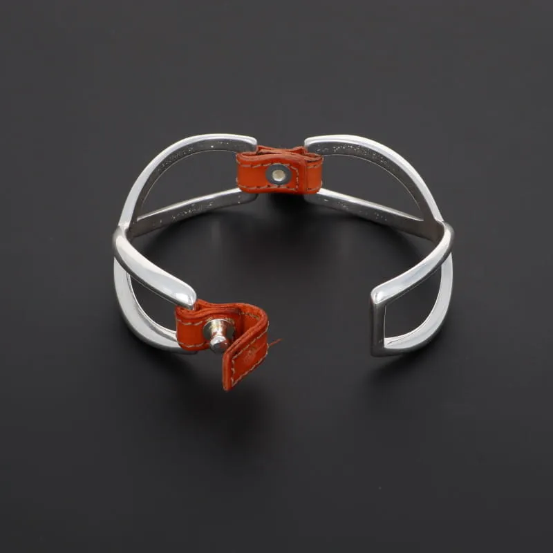 Secret de Cuir N°1349 bracelet cuir infini argenté