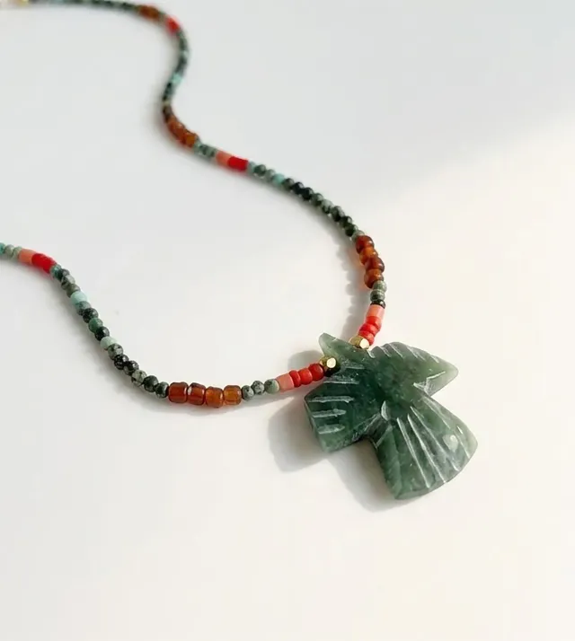 Elise Tsikis Kachina Millea collier aventurine 35 cm