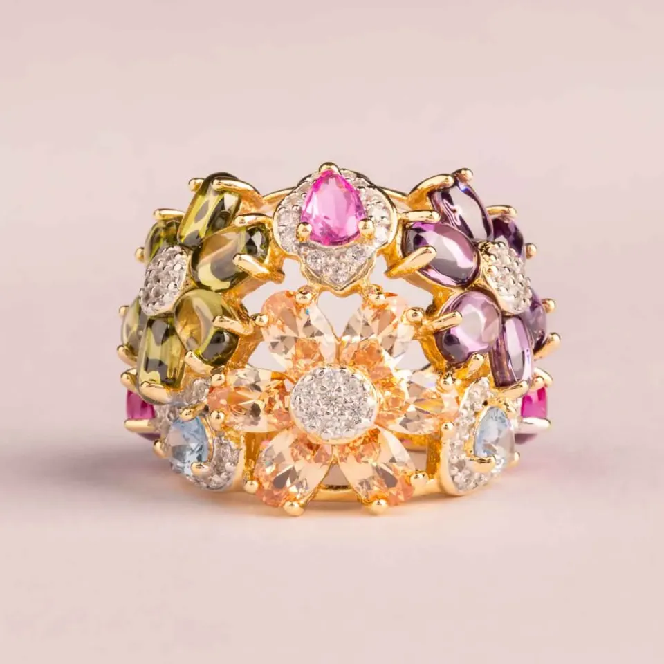 Ultima Edizione Flowers bague large multicolore