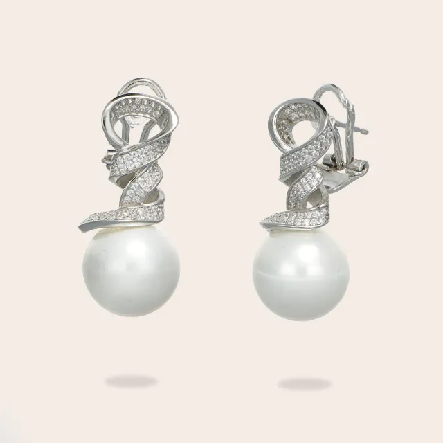 ULTIMA EDIZIONE Vortice boucles d'oreilles perle 14 mm