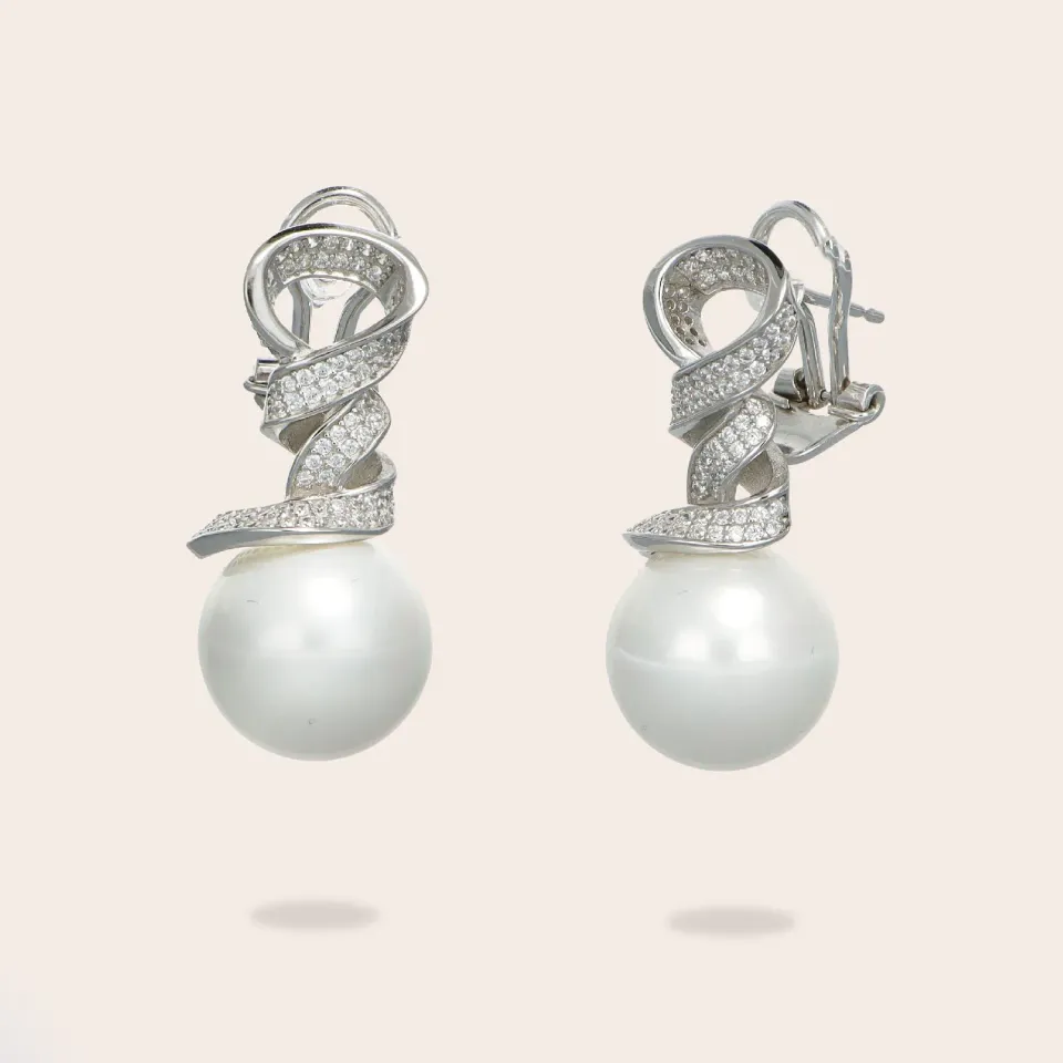 ULTIMA EDIZIONE Vortice boucles d'oreilles perle 14 mm