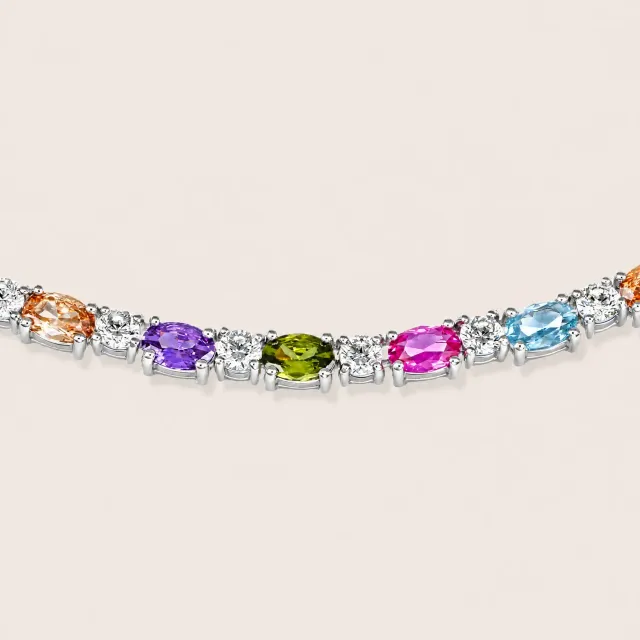 Ultima Edizione Tennis collier zircons ovales couleur