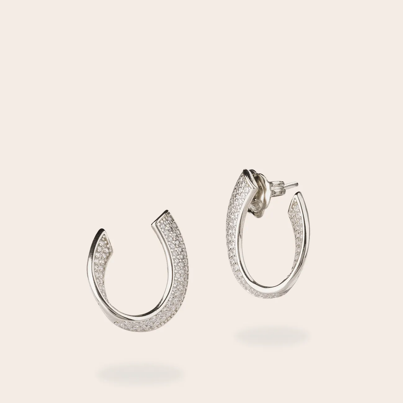 Ultima Edizione Virgola Pavé boucles d'oreilles doré