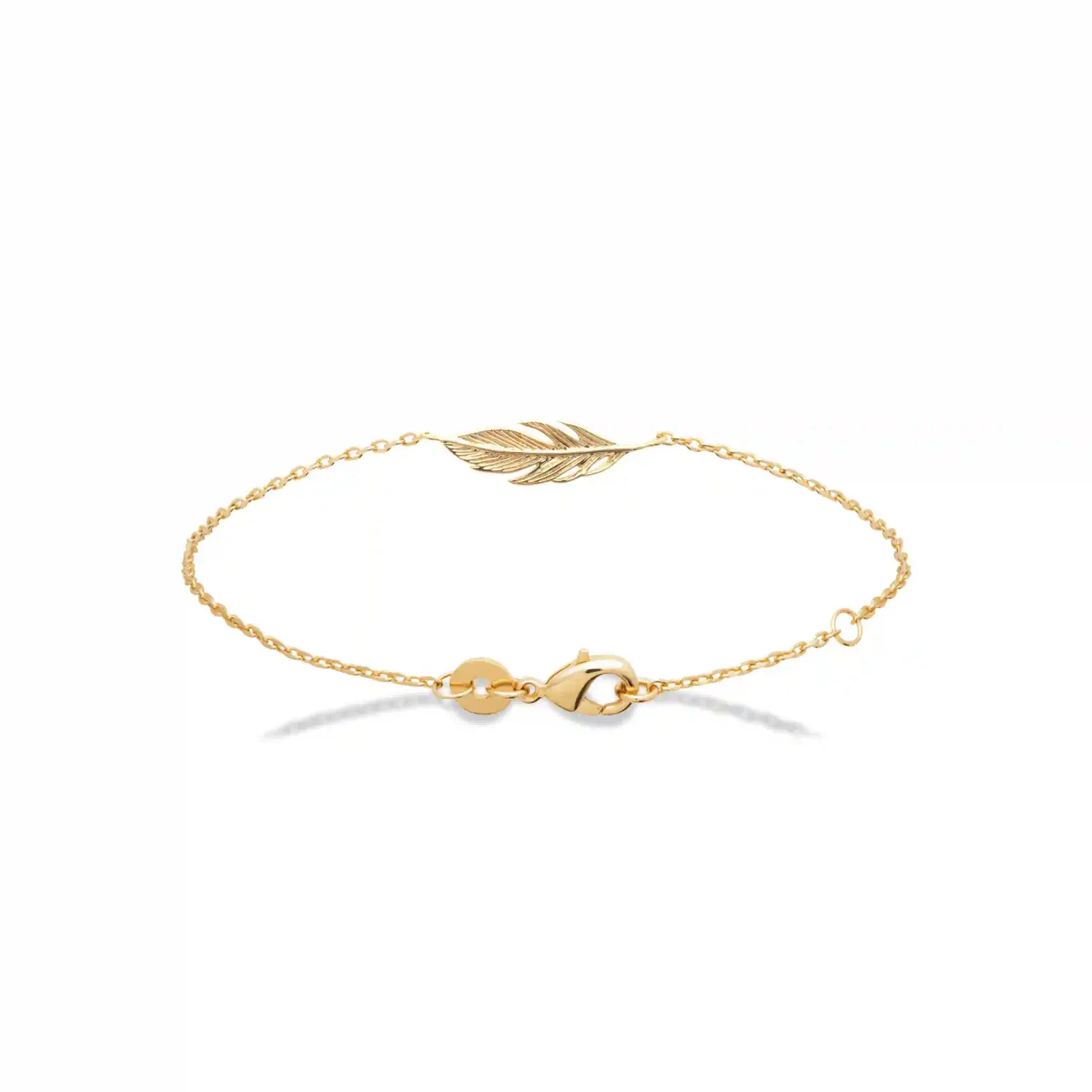 Oriana France bracelet plume plaqué or doré hypoallergénique