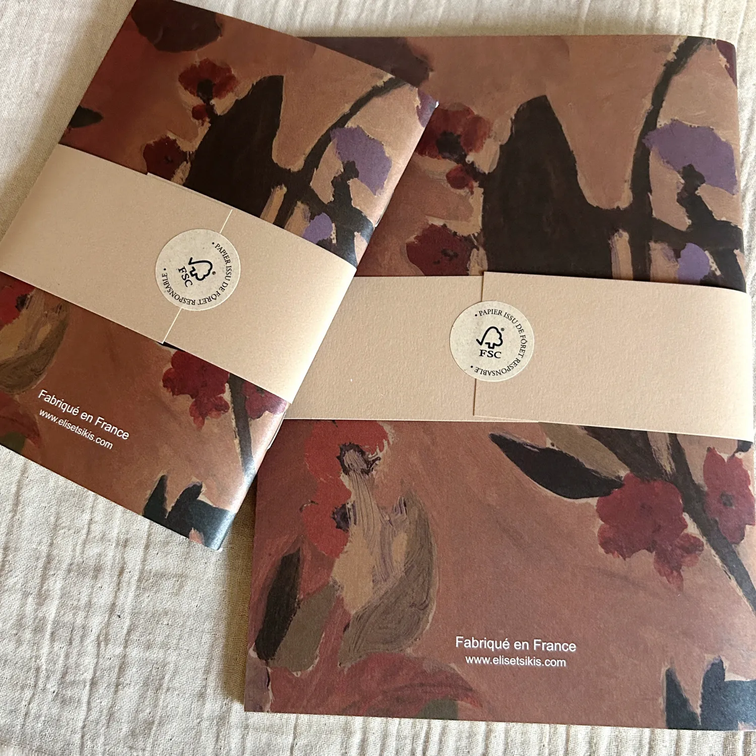 Elise Tsikis Colette carnet duo A5 + A6 fleuri