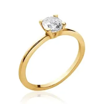 Oriana France bague solitaire Wilma plaqué or pierre
