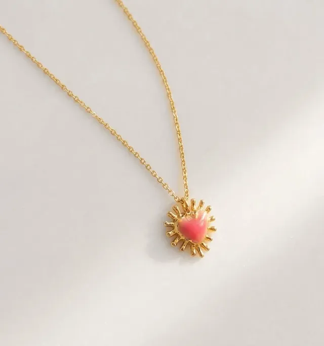 Elise Tsikis Esperenza collier coeur rose doré