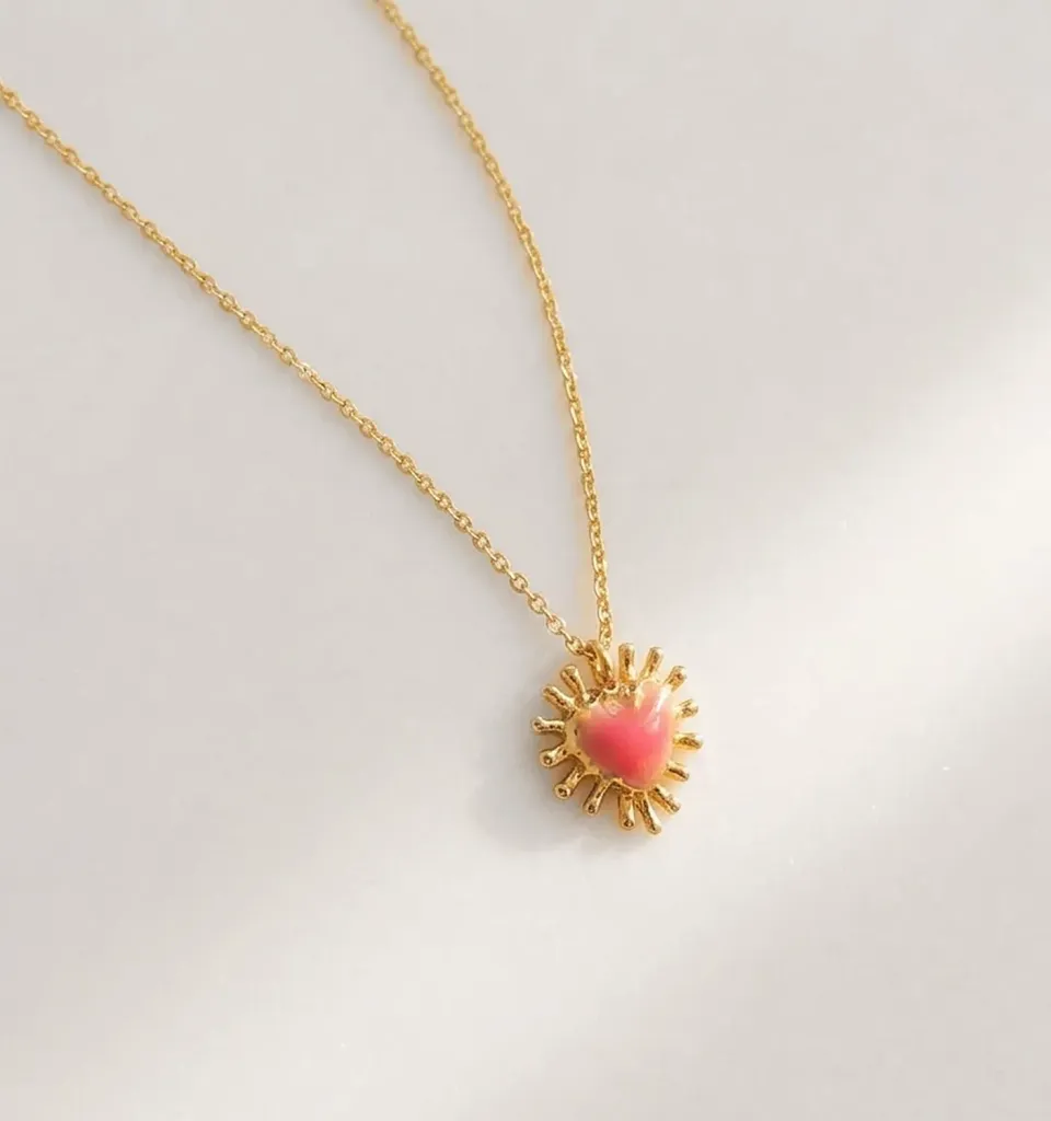 Elise Tsikis Esperenza collier coeur rose doré