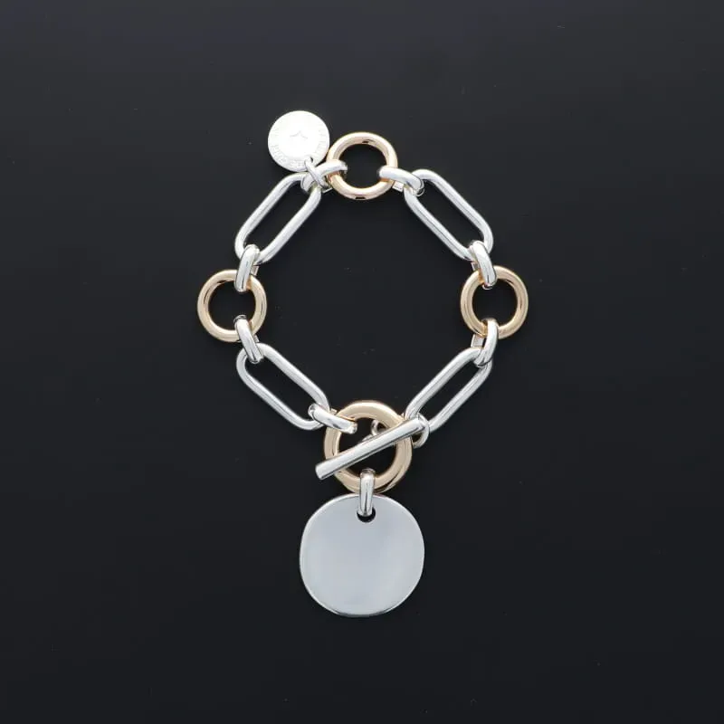 Secret de Cuir N°1619 bracelet 381 bicolore doré argenté