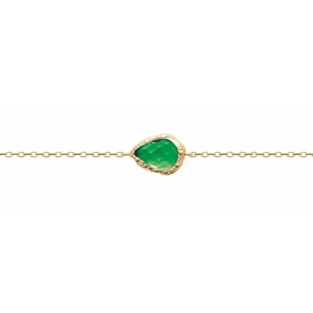 Oriana France émeraude poire bracelet plaqué or 18 carats