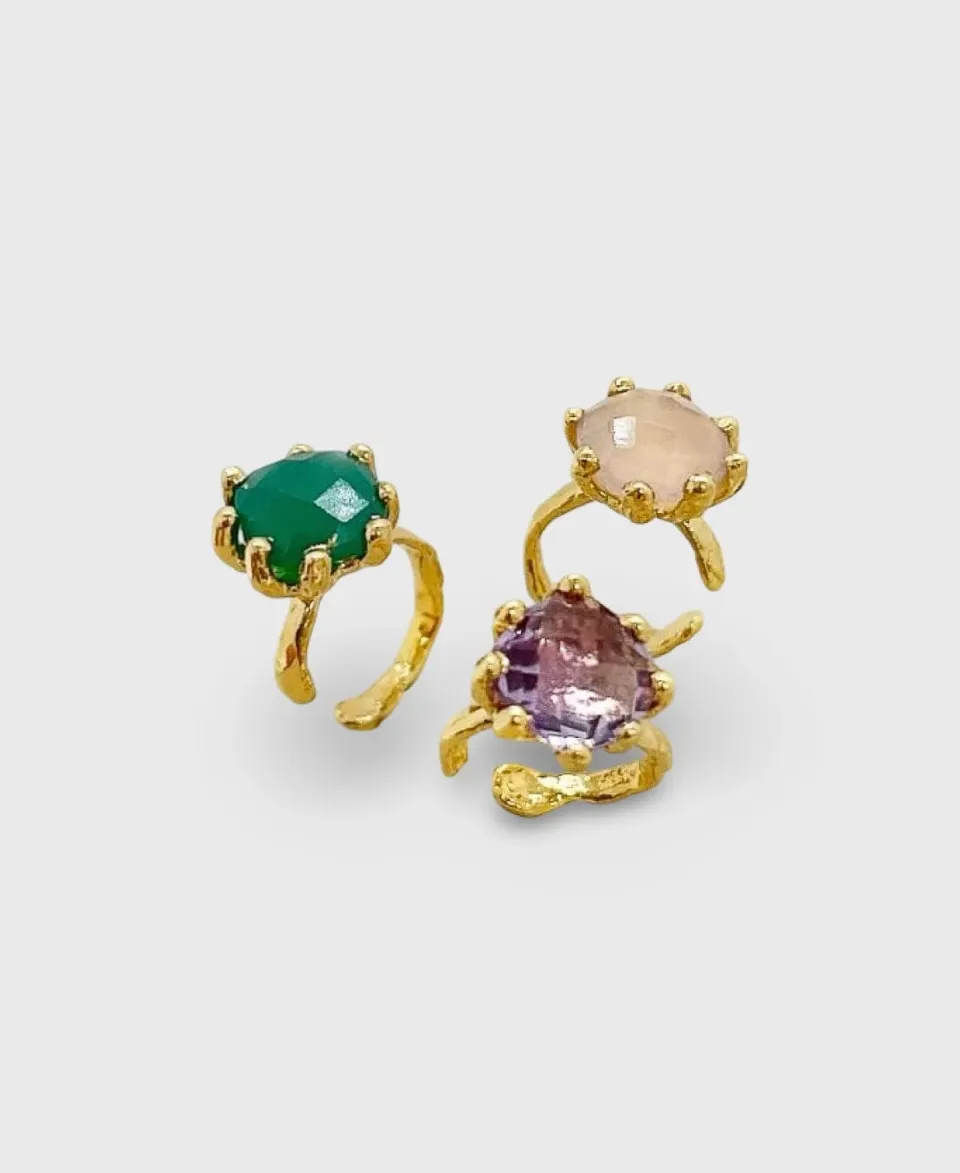Elise Tsikis Hyma earcuff pierre verte onyx 1,5 cm
