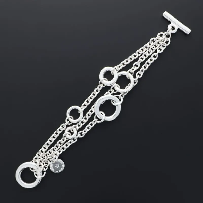 Secret de Cuir N°1408 bracelet 6 bouées argenté M L