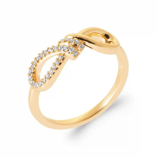 Oriana France Infini bague plaqué or lisse