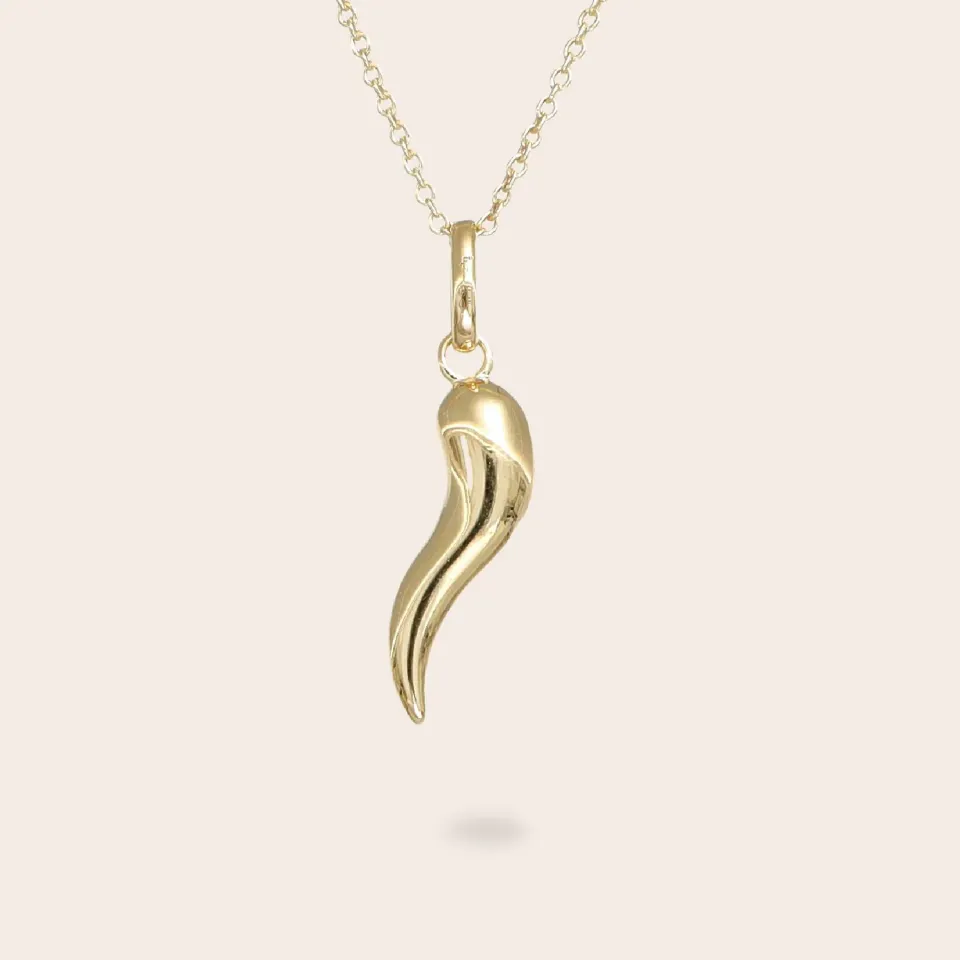 Ultima Edizione Lucky Horn Big collier corne argenté
