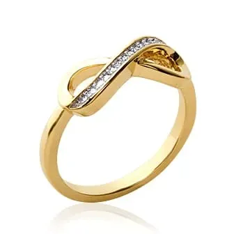 Oriana France infini microsertie bague plaqué or pierres