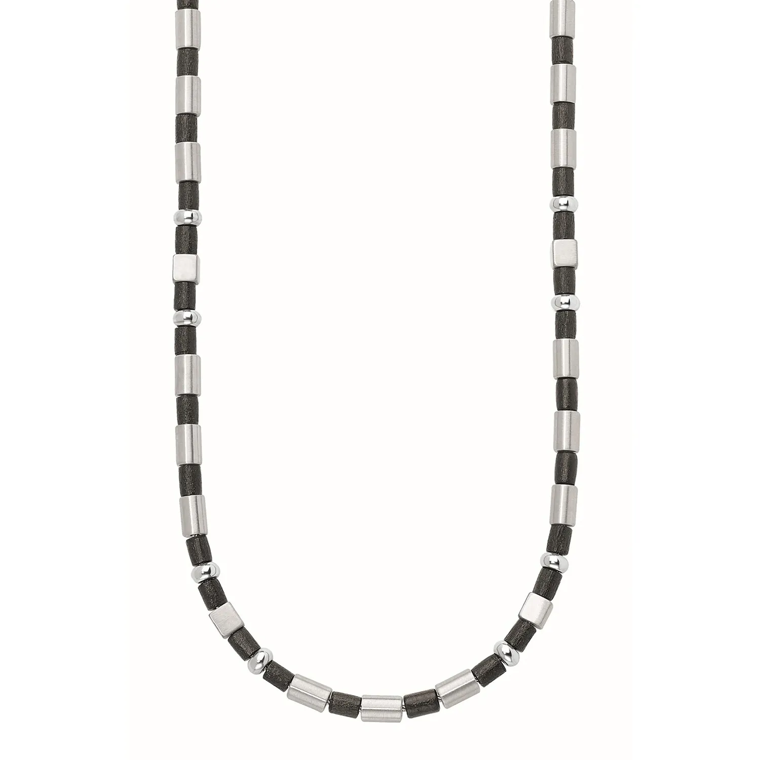 s.Oliver collier homme acier noir bicolore