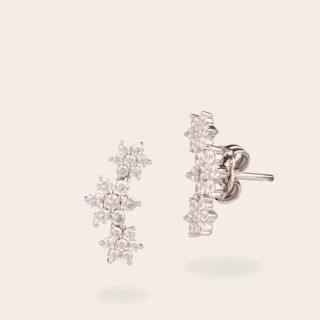 ULTIMA EDIZIONE 3 petites fleurs boucles d'oreilles lobes