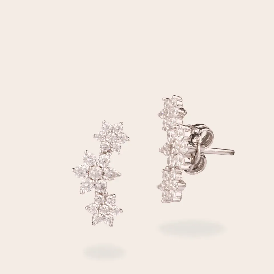 ULTIMA EDIZIONE 3 petites fleurs boucles d'oreilles lobes