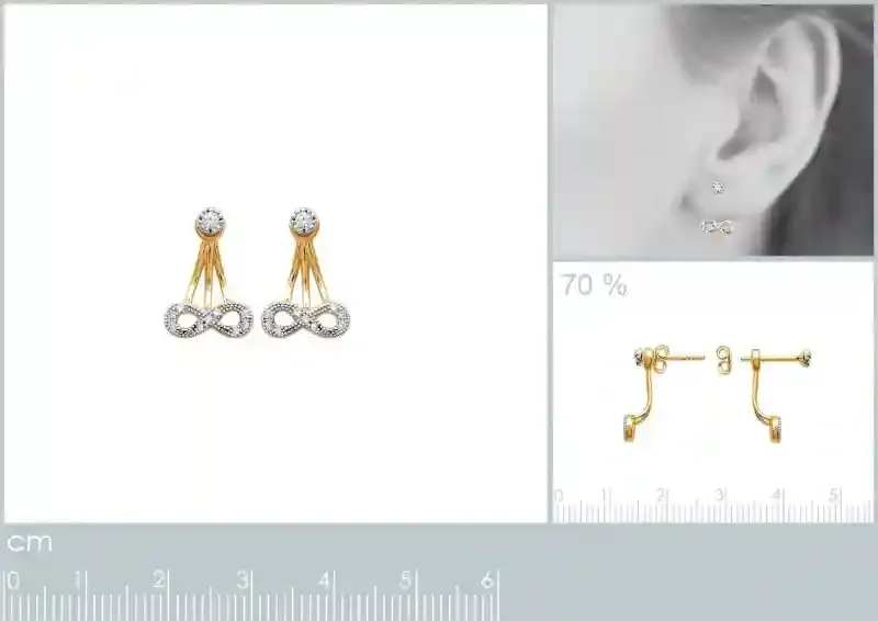 Oriana France boucles infini plaqué or lobe