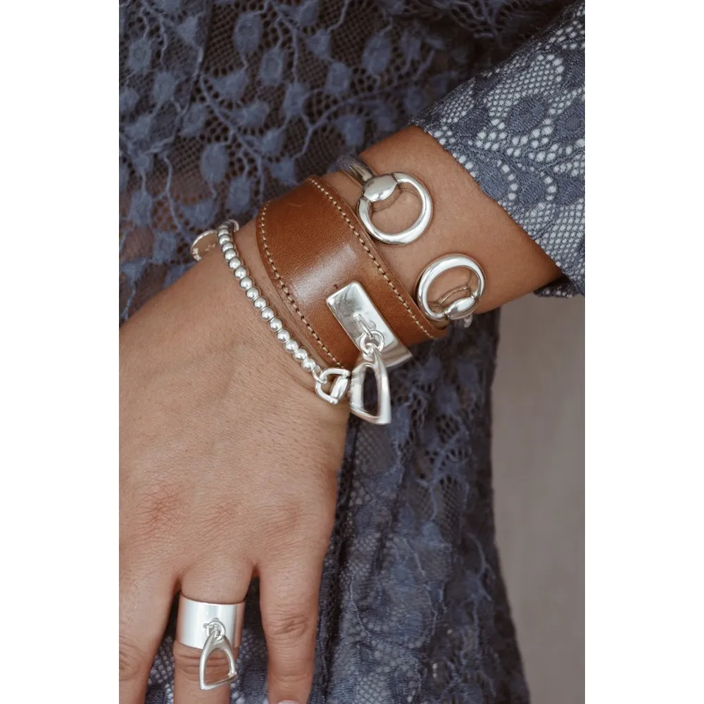 Secret de Cuir N°1107 bracelet mors plaqué argent