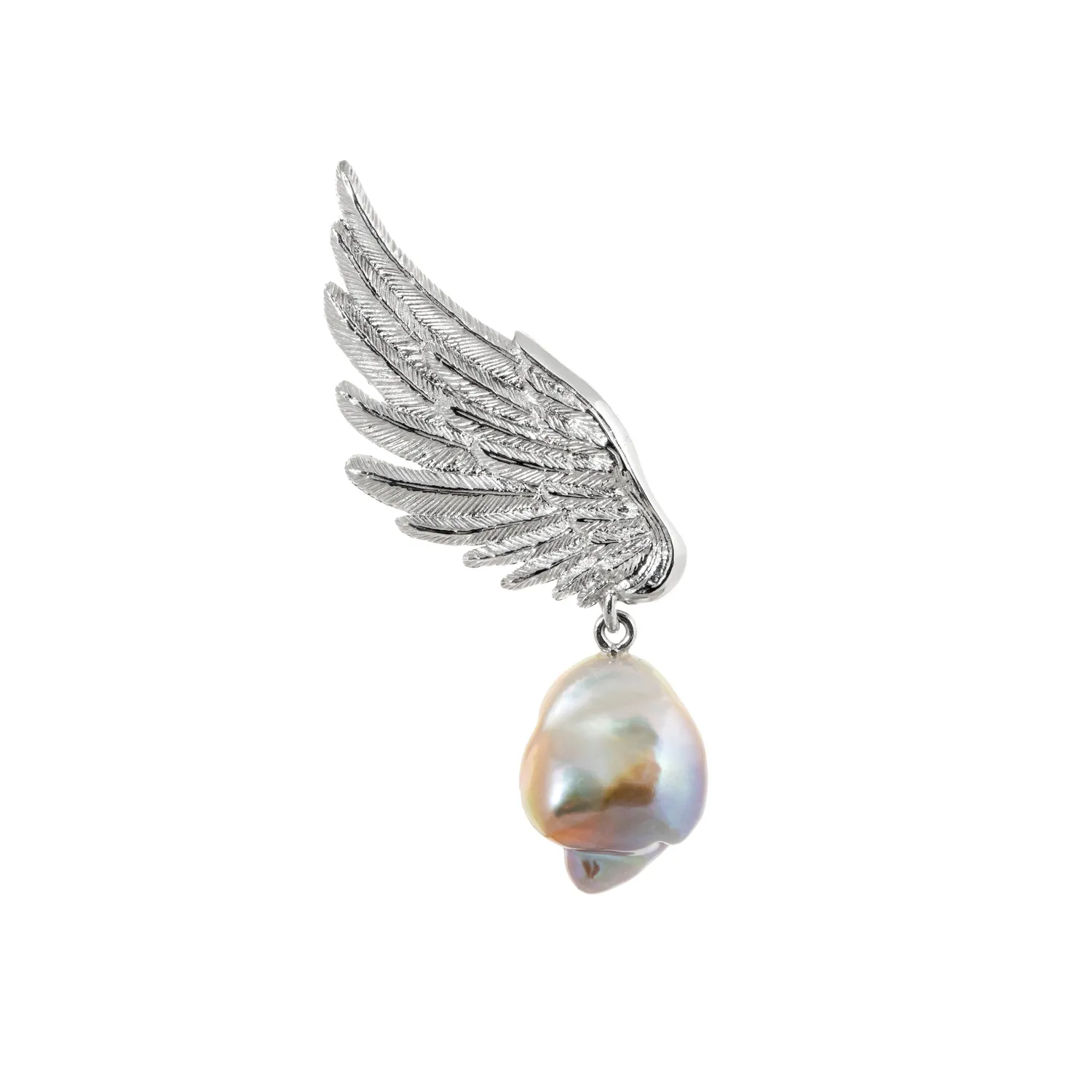 Lorella Tamberi Canal Artemis Wing broche aile perle argentée