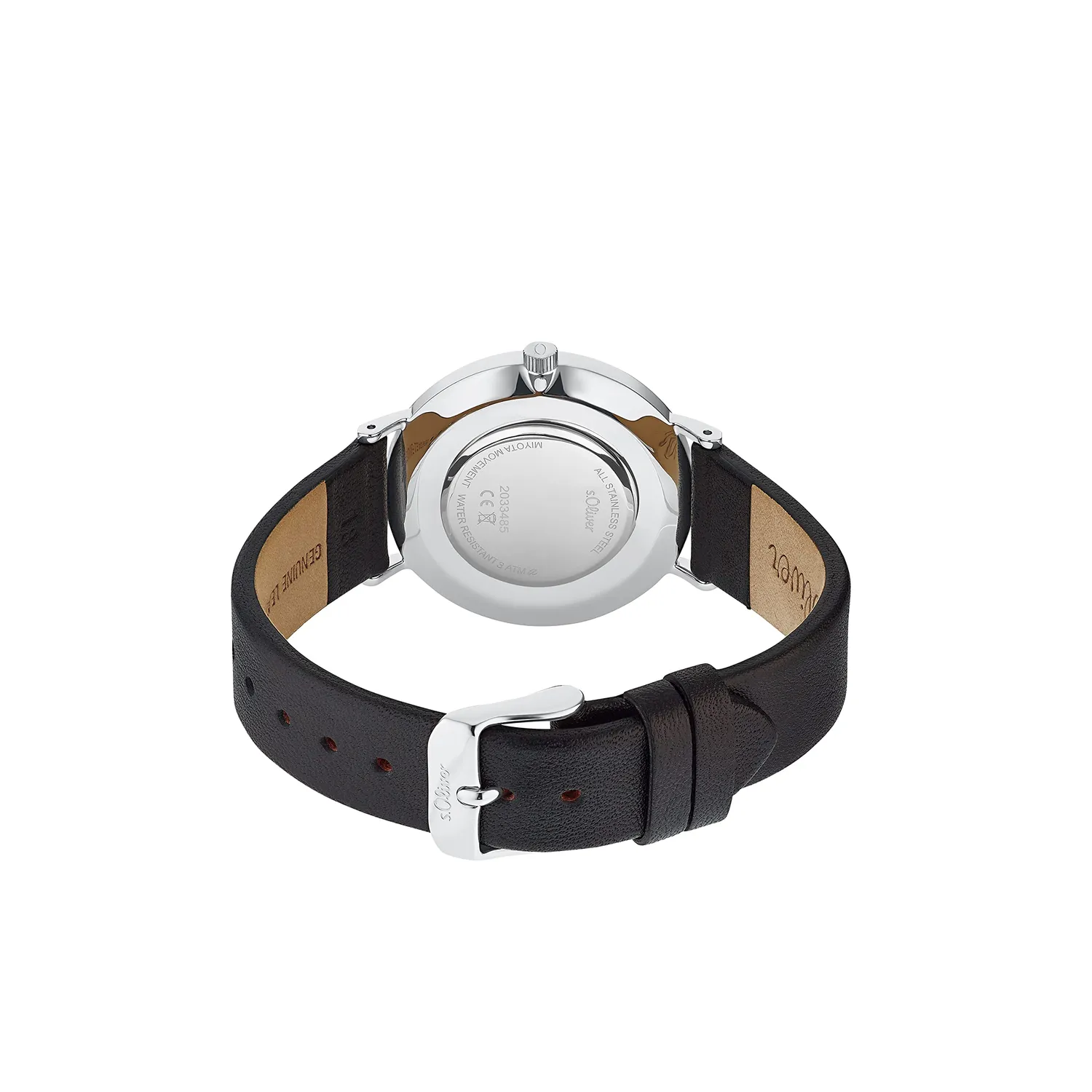 s.Oliver montre femme acier noir Schwarz Edelstahl