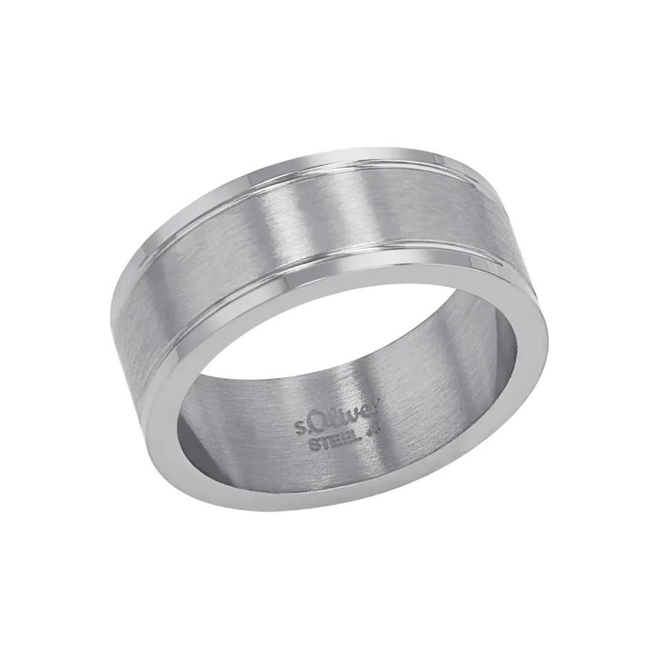 s.Oliver Bague Homme Acier Inoxydable Taille 66 Gravable