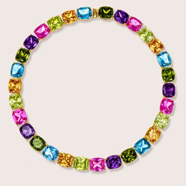 Ultima Edizione smeraldo collier pierres multicolores