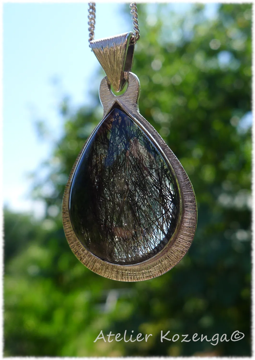 L'Atelier Kozenga Rootyle pendentif argent quartz rutile
