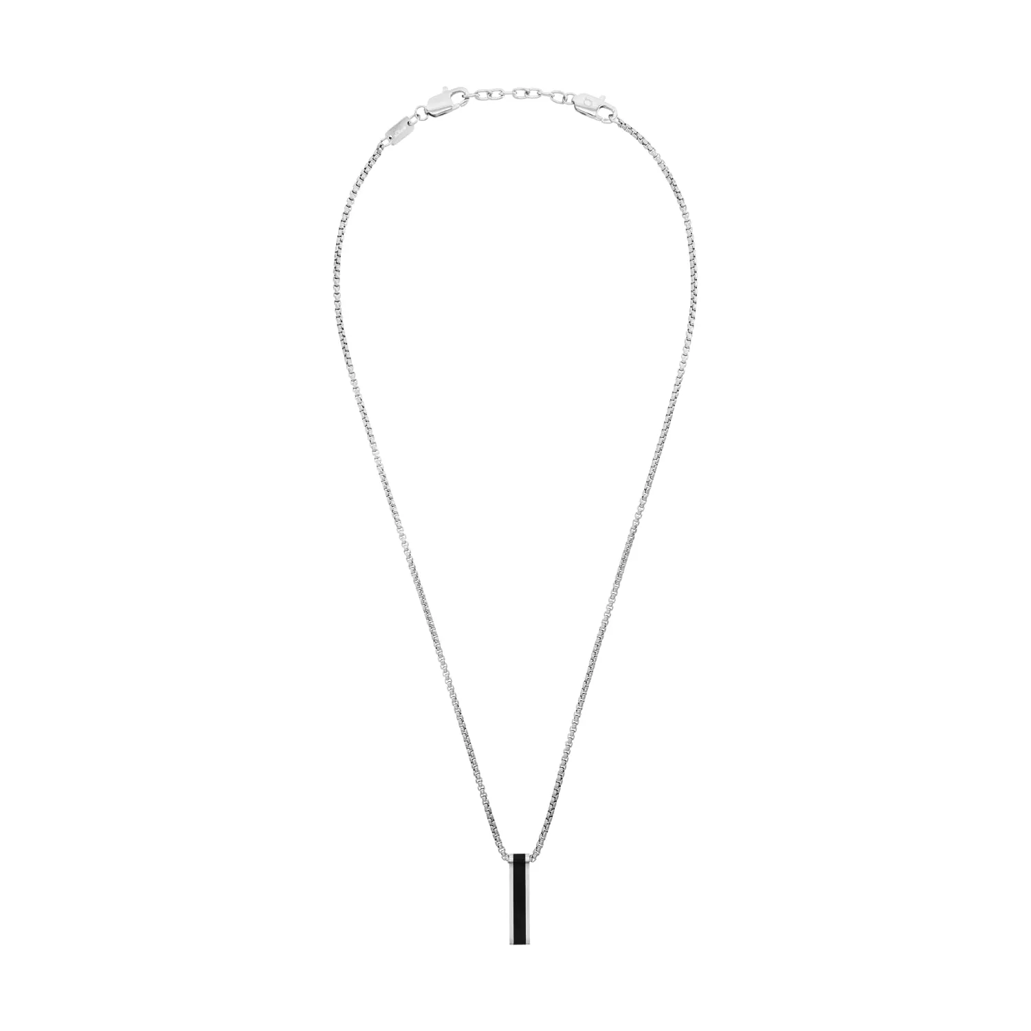 s.Oliver collier homme cuir croix argenté noir