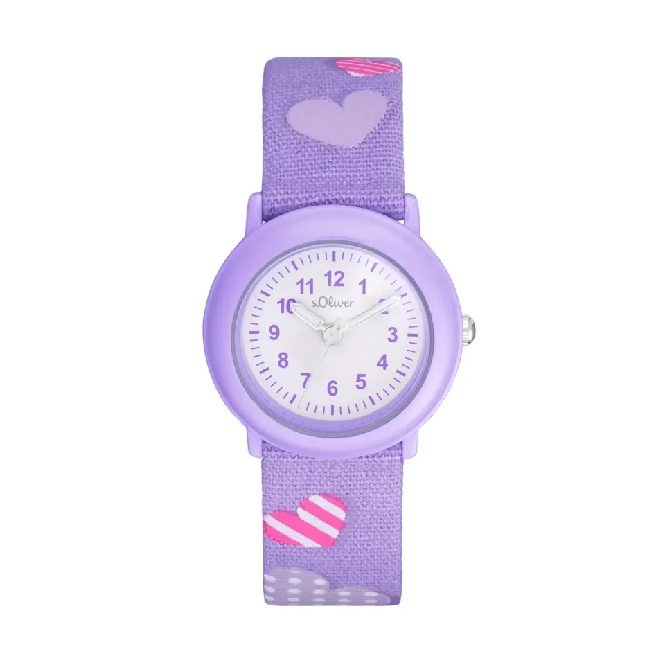 s.Oliver Montre Enfant Quartz Nylon Cœur Violet