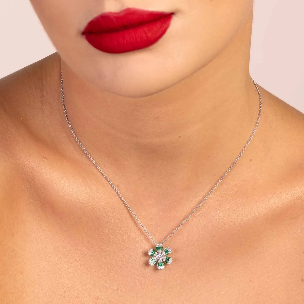 Ultima Edizione flower zirconi pendentif fleur couleur