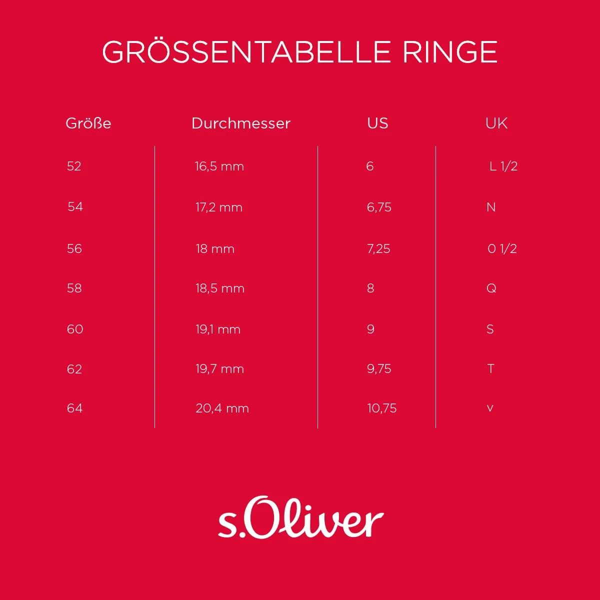 s.Oliver Bague Homme Acier Inoxydable Taille 66 Gravable