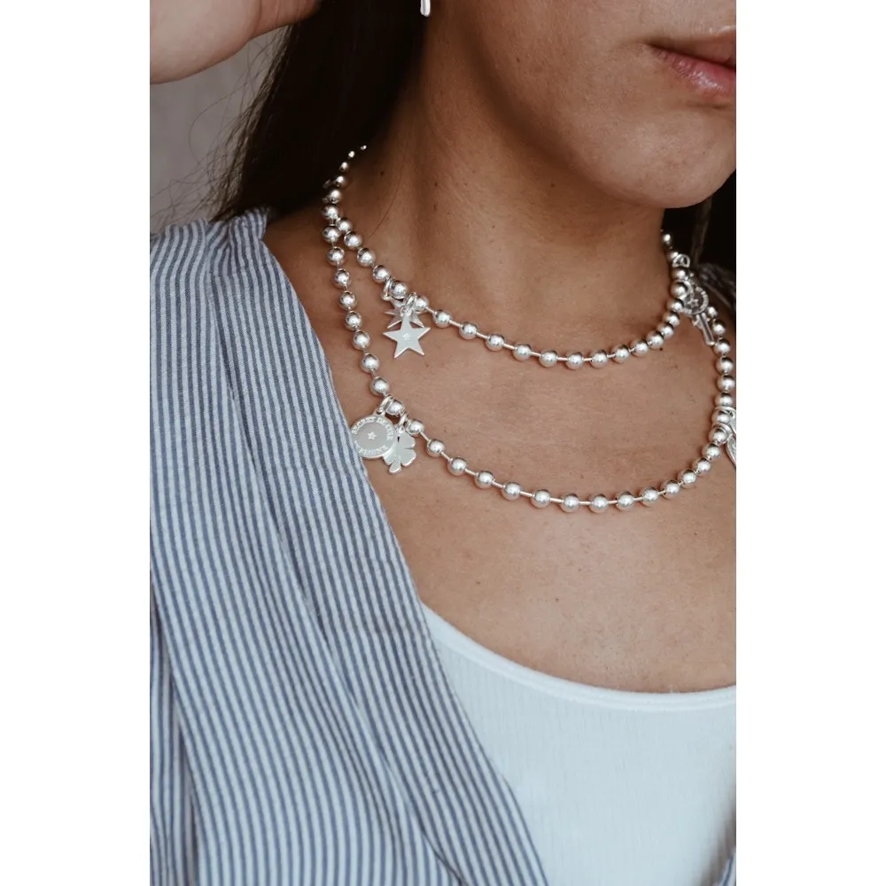 Secret de Cuir N°1032 sautoir perles 3 en 1 plaqué argent