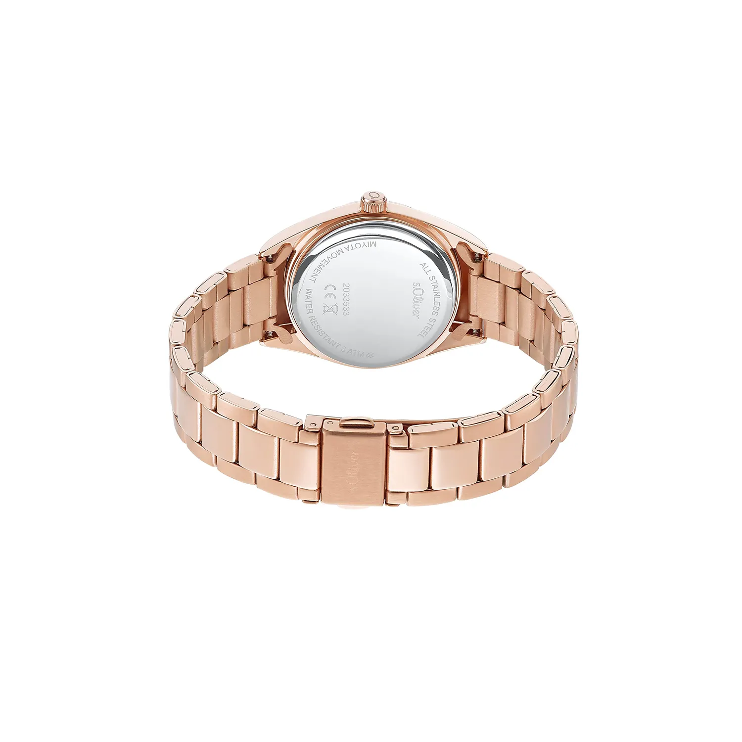 s.Oliver montre femme acier rosé cadran noir