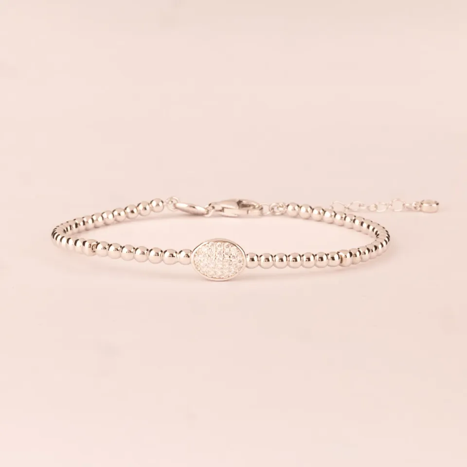 Ultima Edizione bracelet bangle ovale pavé zircons