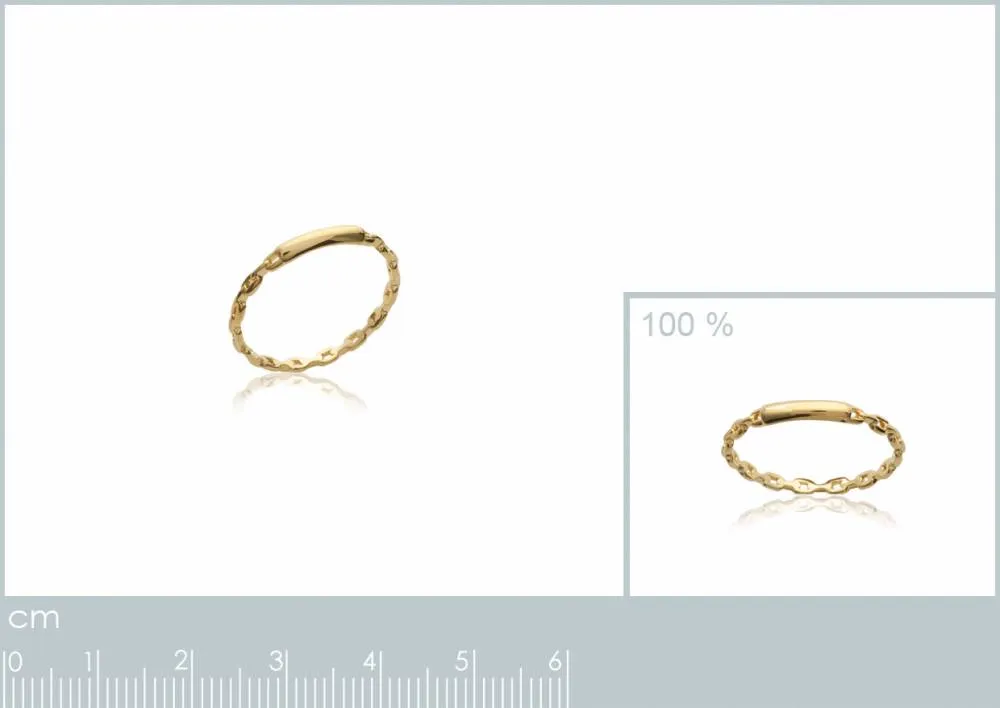 Oriana France bague chaîne rigide plaqué or 3 microns