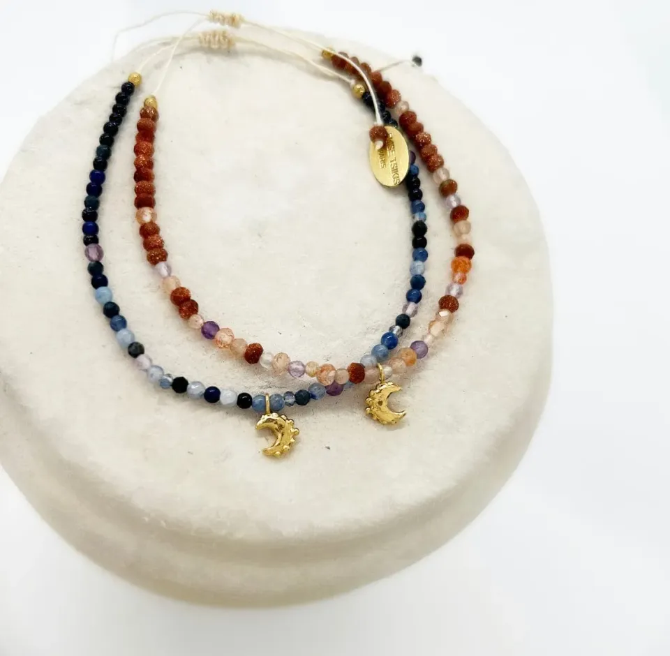 Elise Tsikis Salomé bracelet lune bleu femme