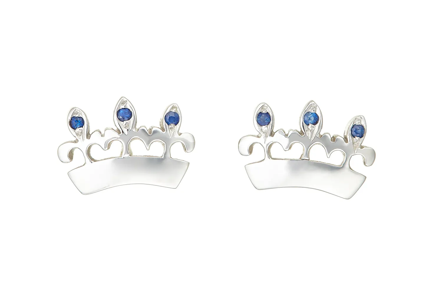 Lorella Tamberi Canal Bee Queen Crown boucles saphirs or blanc