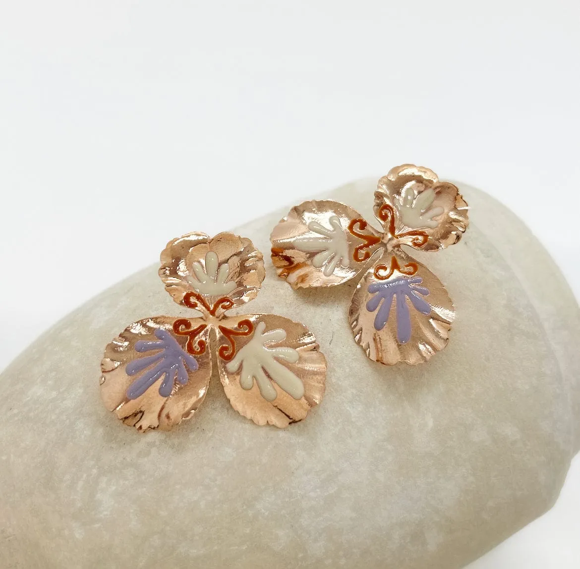Elise Tsikis Pensée Medium boucles fleur or jaune