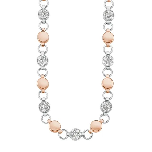 s.Oliver collier femme acier cristal bicolore