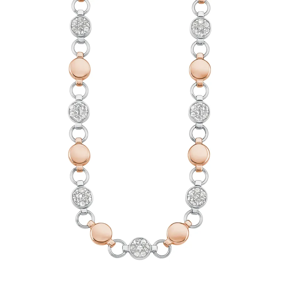 s.Oliver collier femme acier cristal bicolore