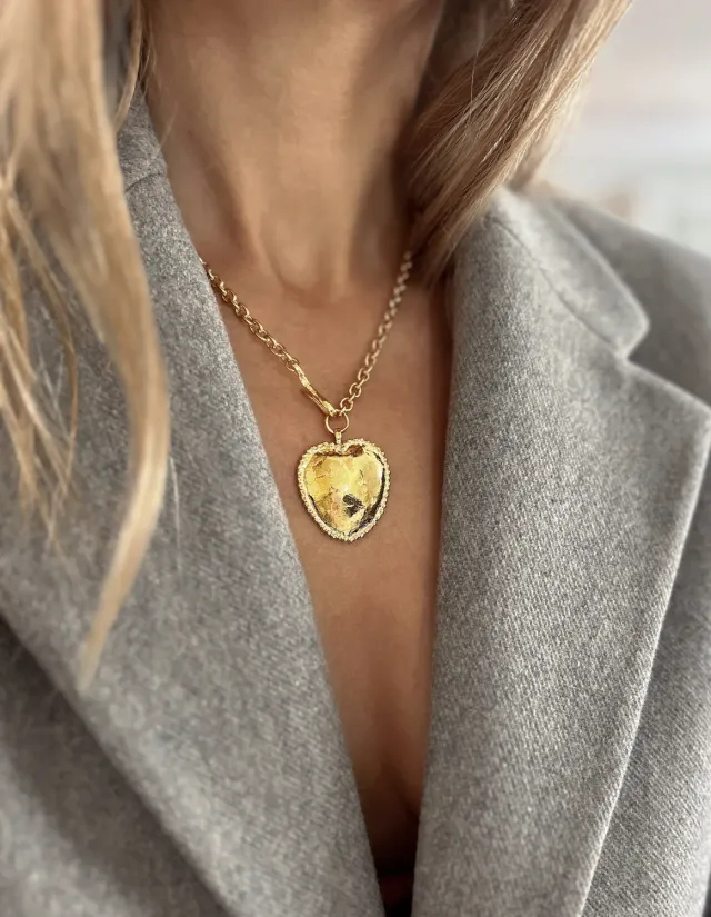 Elise Tsikis Ana collier cœur maille forçat 46,5 cm