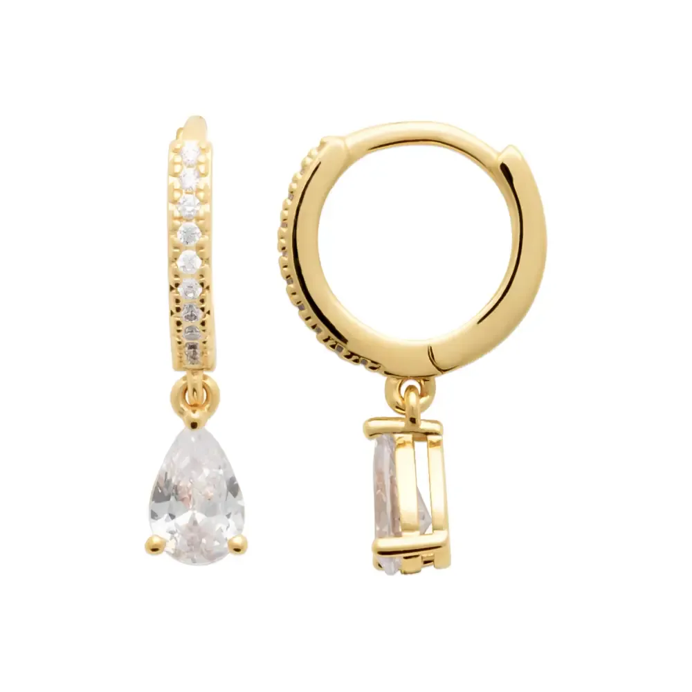 Oriana France pampilles goutte boucles d’oreilles créoles plaqué or