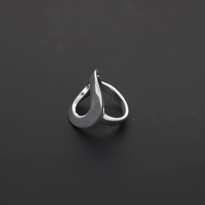 Secret de Cuir N°507 bague ronde argent plaqué 2,4 cm
