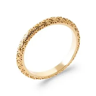 Oriana France croisillons losanges bague alliance plaqué or