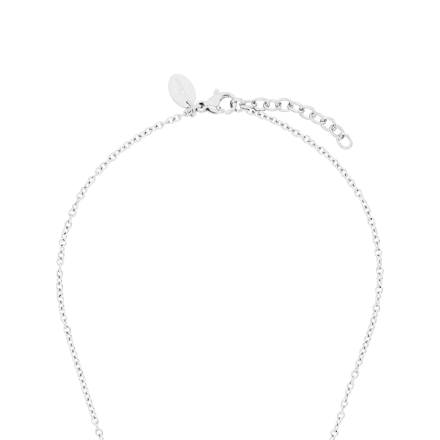 s.Oliver Collier Fille Acier Cœur Blanc 37 cm