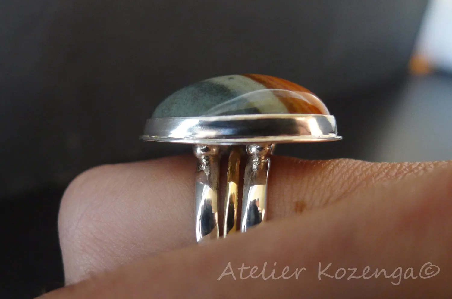 L'Atelier Kozenga Jaspe bague argent jaspe Madagascar