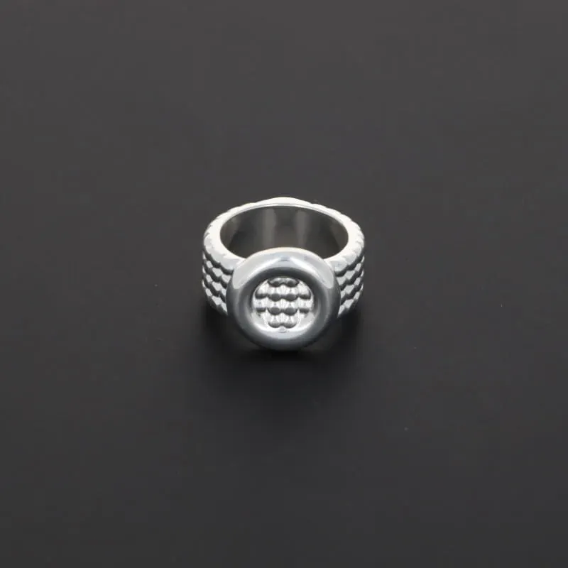 Secret de Cuir N°1502 bague 4 rangs perles plaqué argent