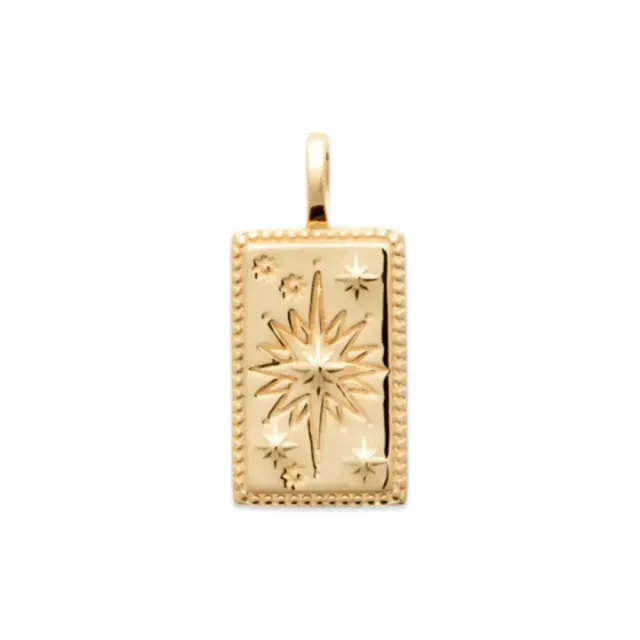 Oriana France pendentif médaillon étoile plaqué or doré